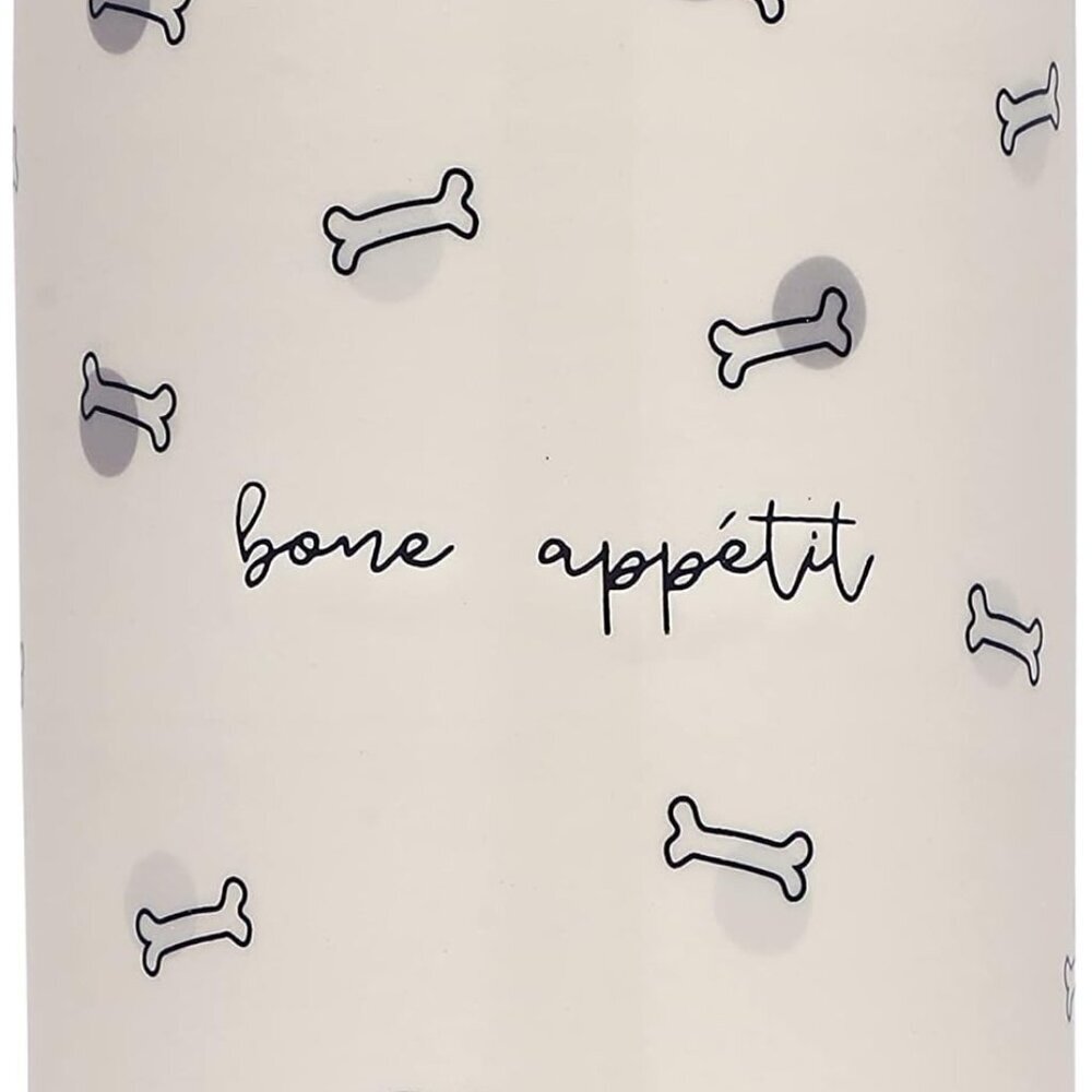 Ceramic Bone Appétit Dog Treat Jar, Holds 4 Cups, Stoneware and Wood Canister, N